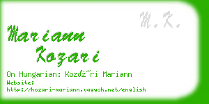 mariann kozari business card